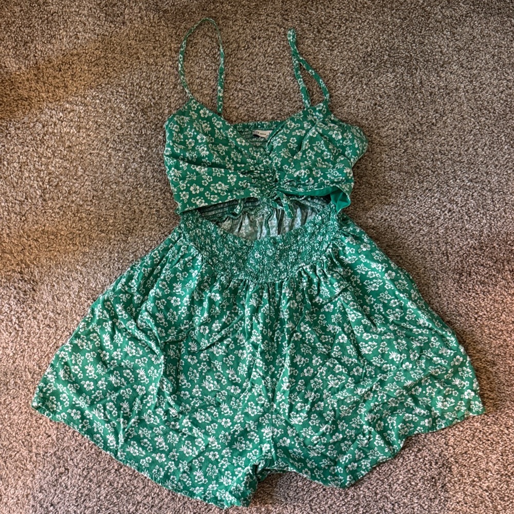 Hollister Floral Green Romper